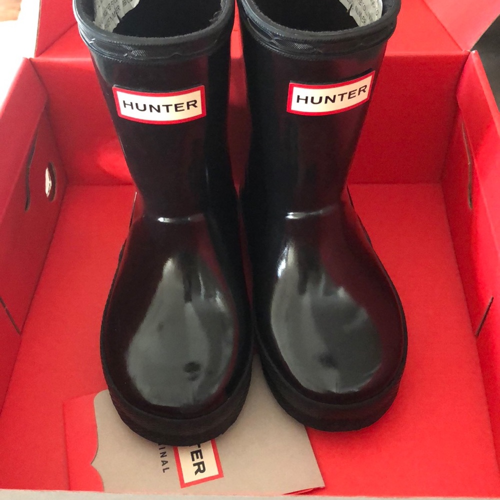 Black gloss toddler Hunter boots